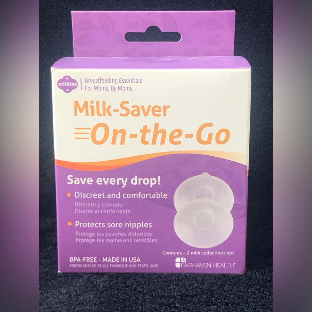 Milkies Milk-Saver-On-The-Go, Set of 2 Milk Collection Cups Fairhaven Health NIB